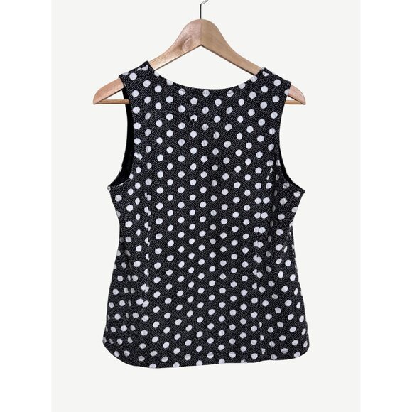 Anthropologie Maeve Black and White Polka Dot Jaquard Tank, Sz Large - Picture 3 of 7
